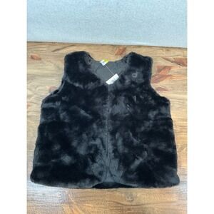 Epic Threads Girls Black Faux Fur Vest Size 4T NWT